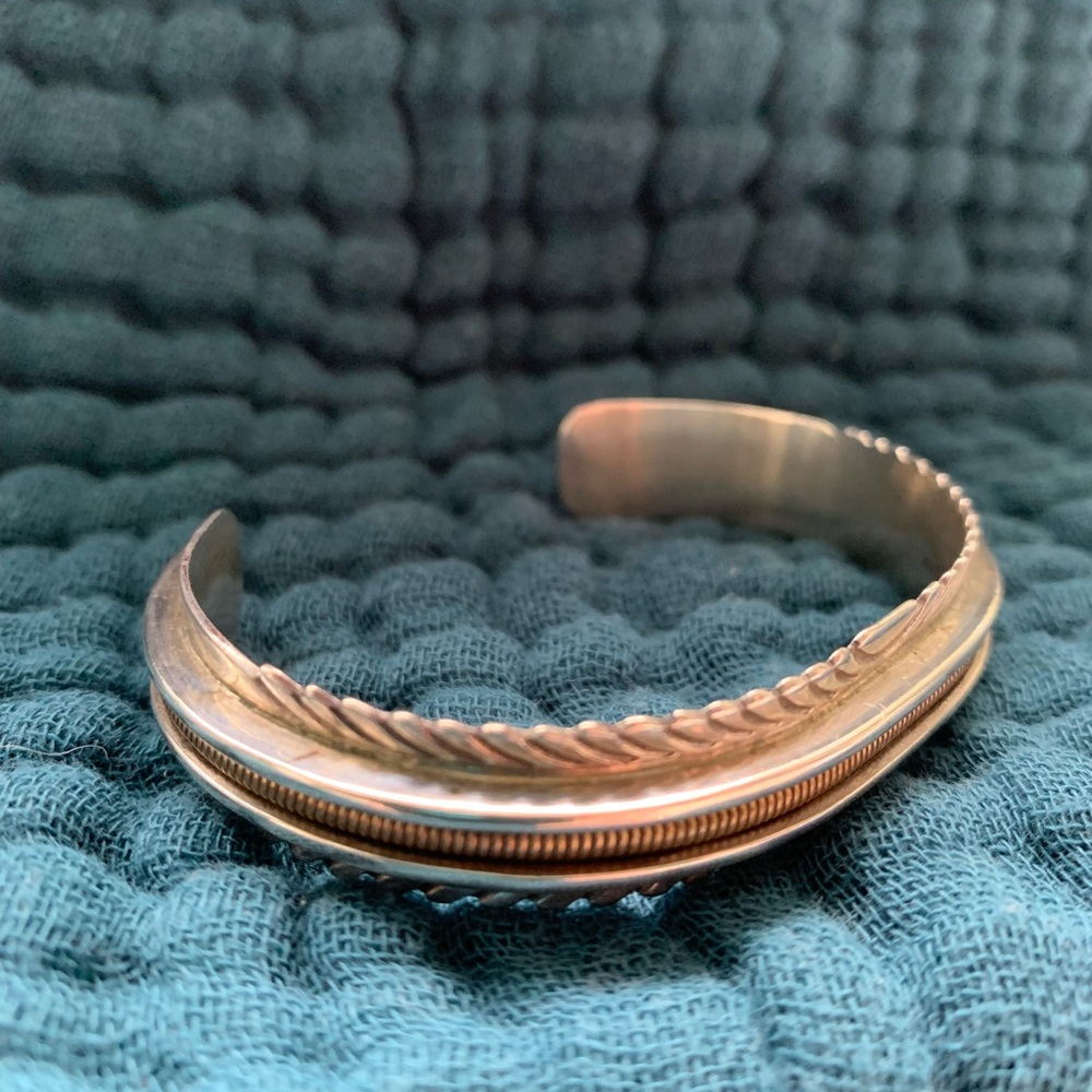 Solid Sterling Silver J W Toadlena Southwest 1/20… - image 2